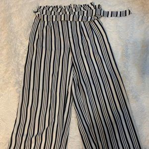 Philosophy Navy and White Striped Ladies Pants Medium